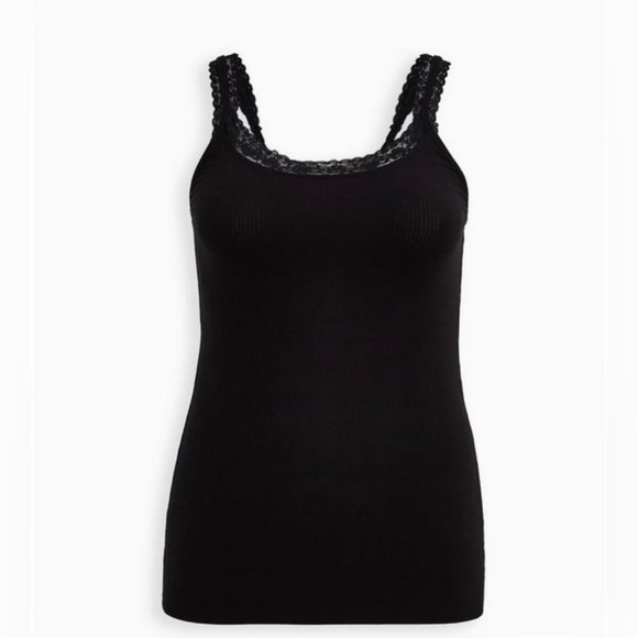 Torrid Ribbed Scoop Neck Lace Strap Tank 5/5X/28 - Picture 4 of 8